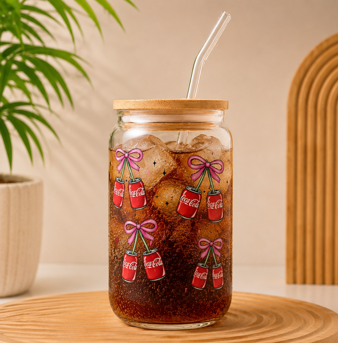 Verre personnalisé cerises coca