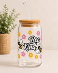 Verre personnalisé abeille & fleurs