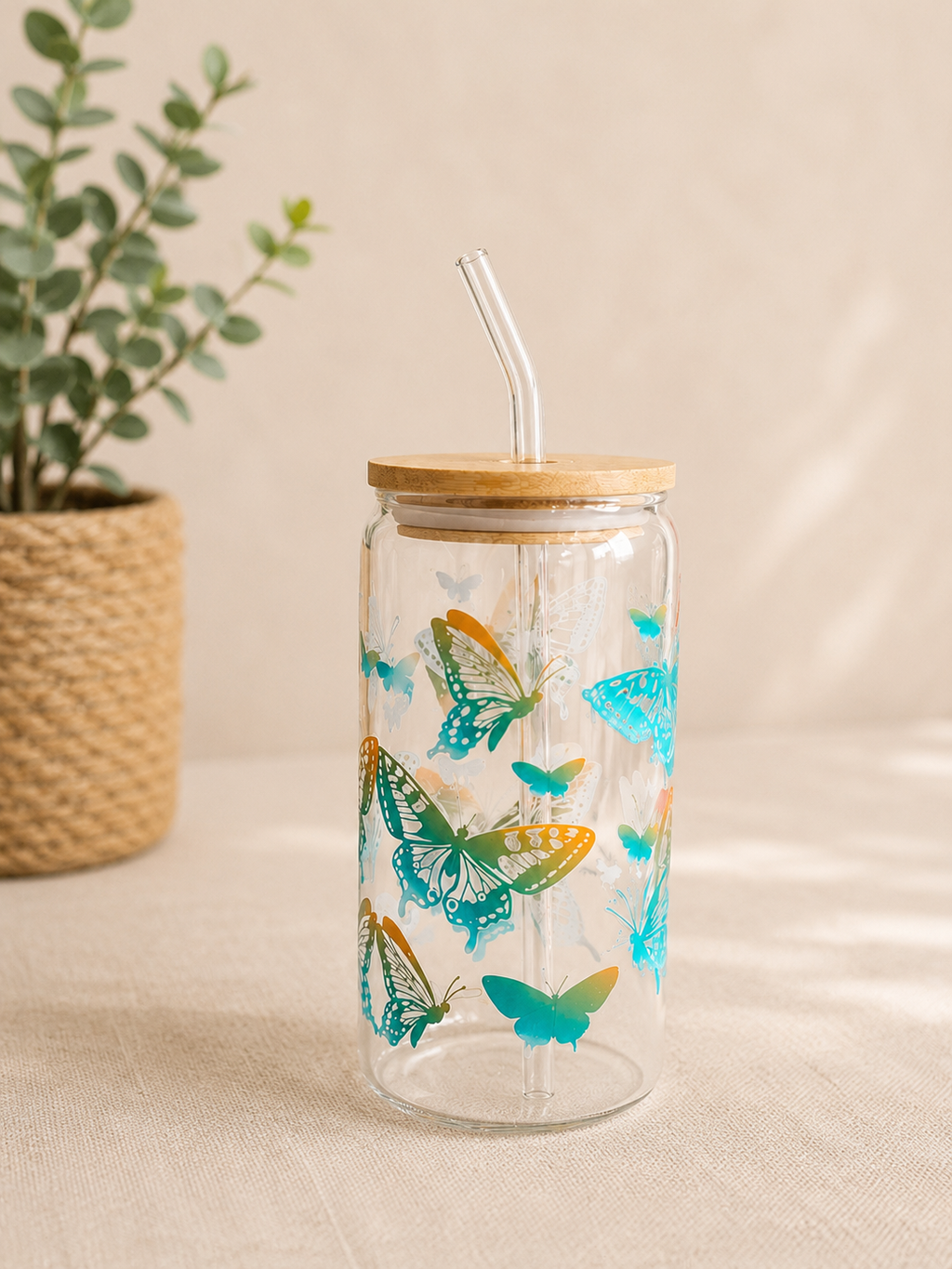 Verre personnalisé Papillons dégradé