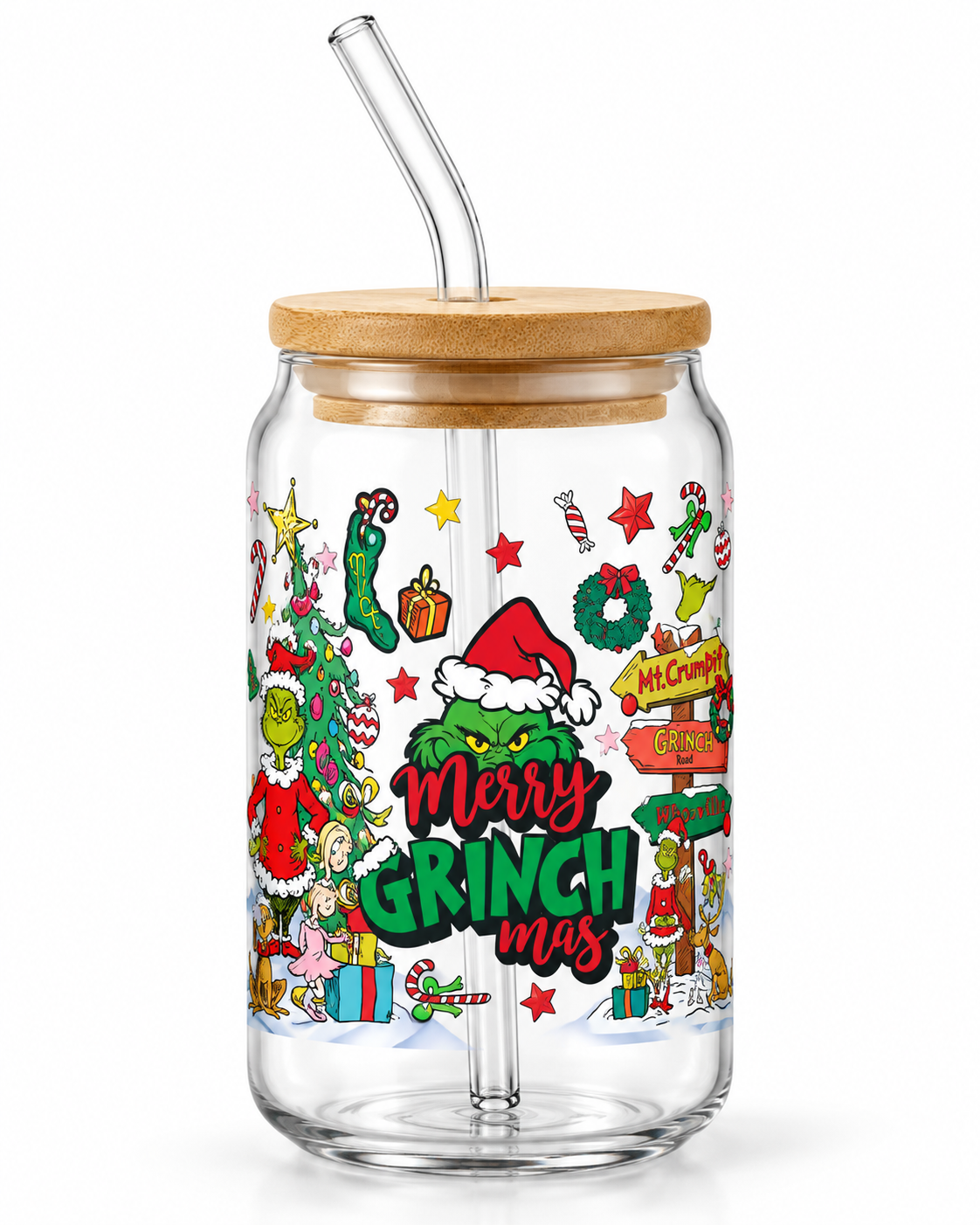 Verre canette The grinch merry Christmas