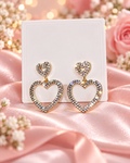 Boucles d'oreilles argenté coeur fantaisie