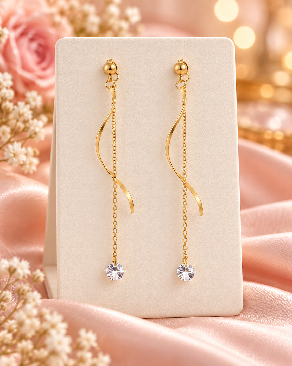 Boucles d'oreilles pendante Dorée