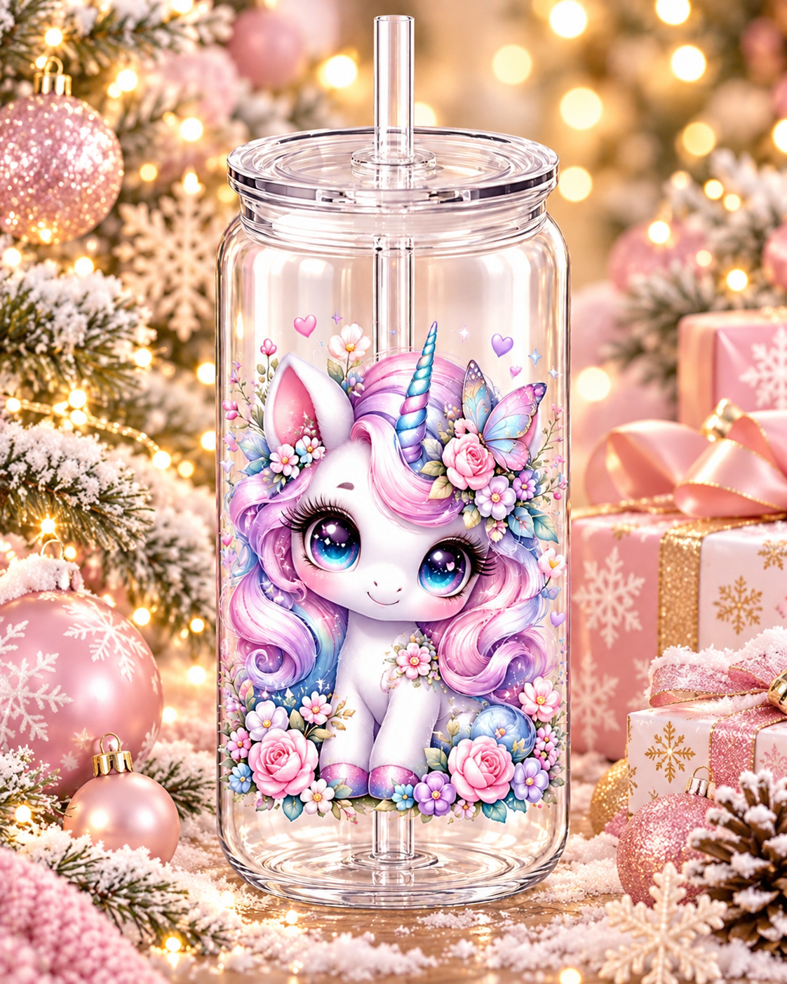 Verre canette Licorne