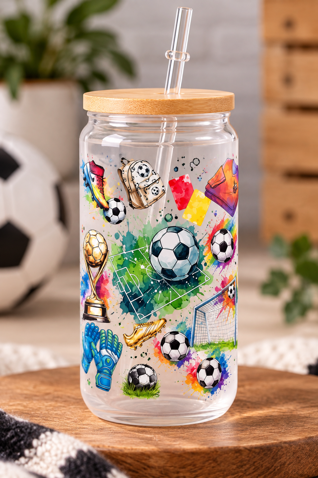Verre canette plastique foot