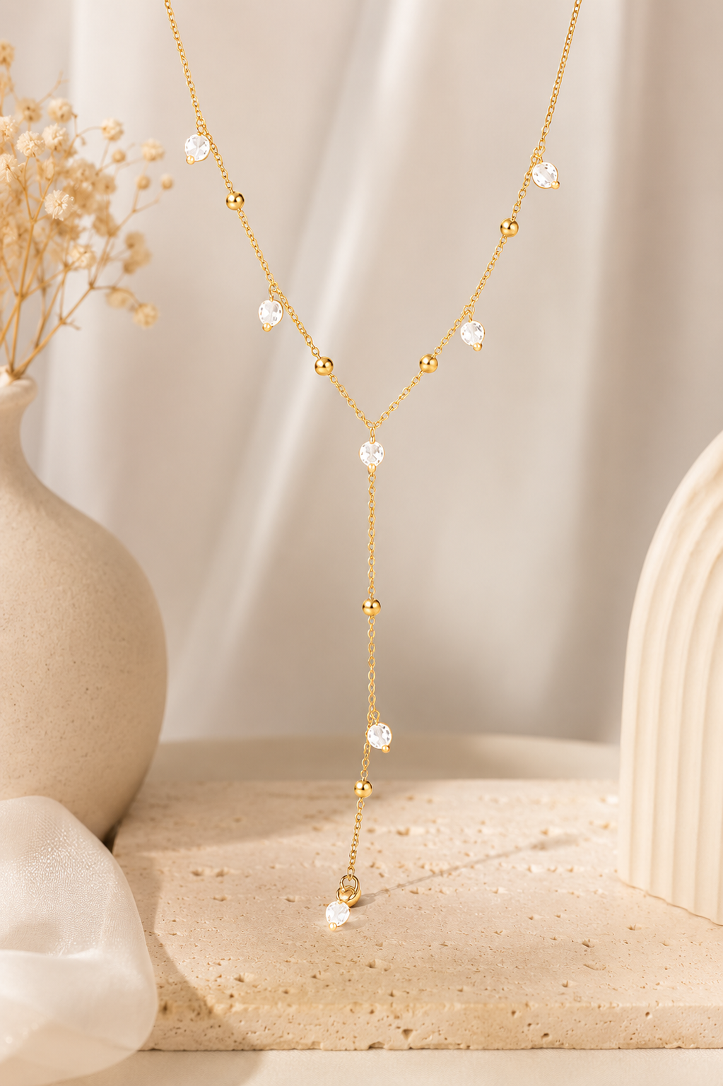 Collier doré perlé