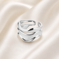 Bague ondulé argenté