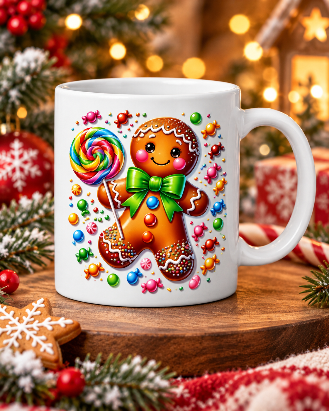 Mug noel pain d'épices sucette